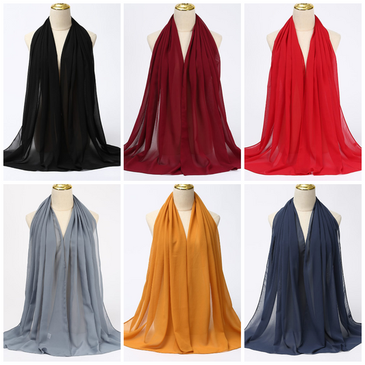 Premium Chiffon Hijab – Elegant & Lightweight Scarf for Women & Girls